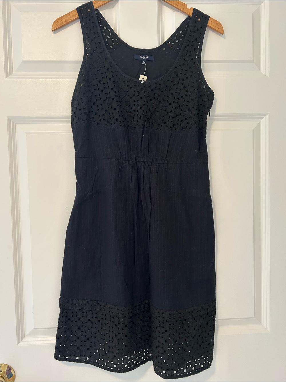 NWT Madewell Eyelet Tank Dress - Black